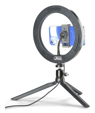 Tech Pop Selfie Ring - Universale Treppiede con anello led luminoso per riprese video e selfie