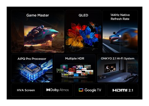 TCL P89K Serie Smart TV QLED 4K 98" 98P89K, audio Onkyo 2.1, Dolby Vision & Atmos, Google TV