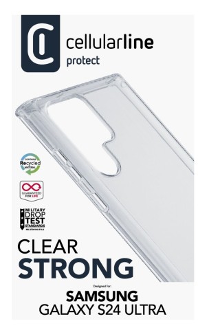 Cellularline Clear Strong - Galaxy S24 Ultra Custodia rigida con bordi in gomma