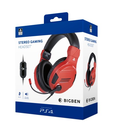 Bigben Interactive PS4OFHEADSETV3R cuffia e auricolare Cablato A Padiglione Gaming Rosso