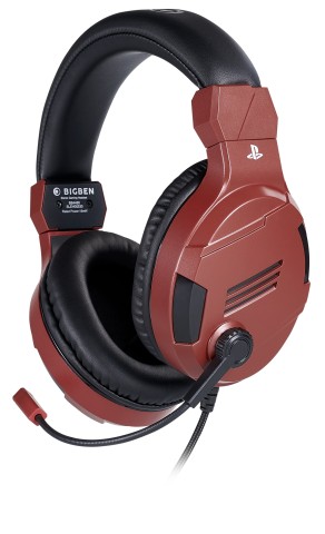 Bigben Interactive PS4OFHEADSETV3R cuffia e auricolare Cablato A Padiglione Gaming Rosso