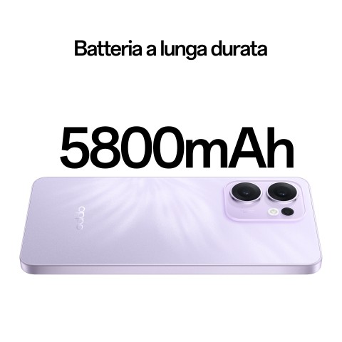 OPPO Reno13 F 5G AI Smartphone, Tripla fotocamera 50+8+2MP, Selfie 32MP, Display 6.67” 120HZ AMOLED FHD+, 5800mAh, RAM 8GB(Esp4GB/6GB/8GB)+ROM 256GB, [Versione Italia], Plume Purple