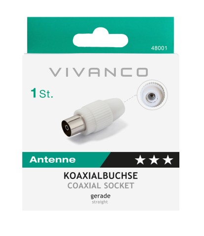 Vivanco 48/00 02 connettore coassiale Tipo F 1 pz 75 Ω