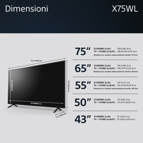 Sony BRAVIA | KD-55X75WL | LED | 4K HDR | Google TV | ECO PACK | BRAVIA CORE | Narrow Bezel Design