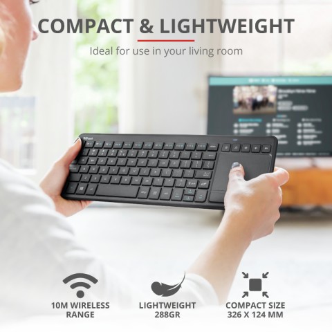 Trust Vaia tastiera Universale RF Wireless QWERTY Italiano Nero
