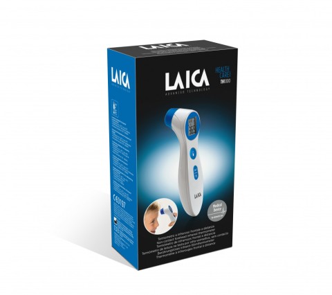 Laica TH1000 termometro digitale per corpo Termometro a rilevamento remoto Blu, Bianco Fronte Pulsanti