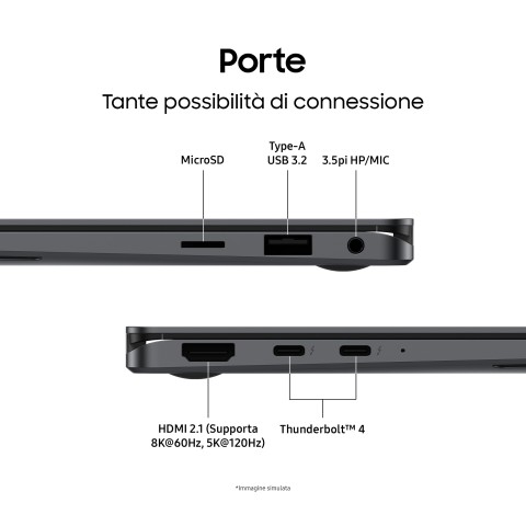 Samsung Galaxy Book5 Pro Intel Core Ultra 7 256V Computer portatile 35,6 cm (14") Touch screen WQXGA+ 16 GB LPDDR5x-SDRAM 512 GB SSD Wi-Fi 7 (802.11be) Windows 11 Home Grigio
