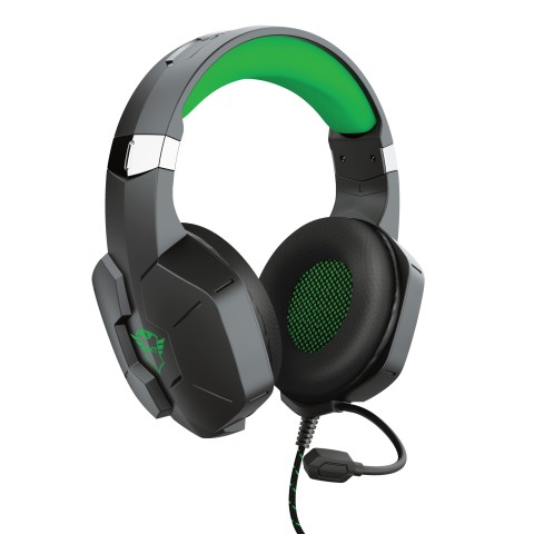 Trust GXT 323X Carus Auricolare Cablato A Padiglione Gaming Nero, Verde