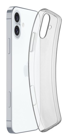 Cellularline Fine - iPhone 16 Plus Cover in gomma morbida ultra sottile e trasparente