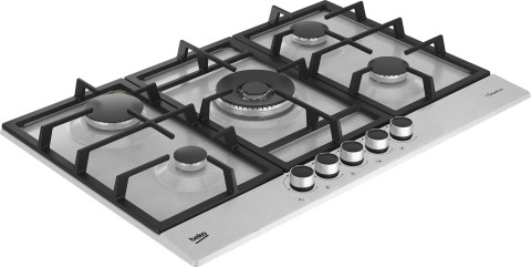 Beko HIAW75225SXE piano cottura Acciaio inox Da incasso 75 cm Gas 5 Fornello(i)