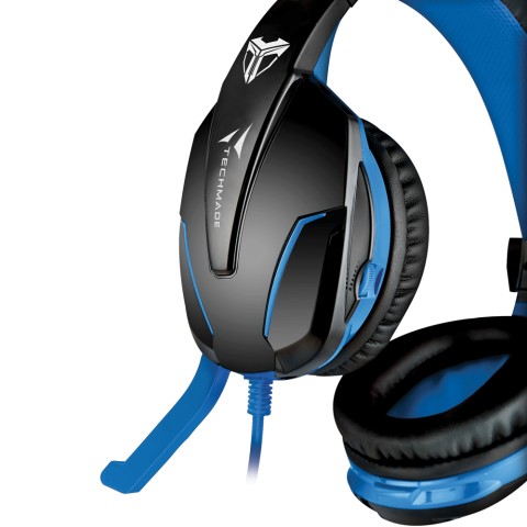 Techmade TM-FL1-BL cuffia e auricolare Cablato A Padiglione Gaming USB tipo A Nero, Blu