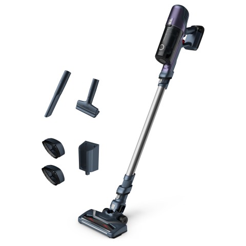 Rowenta RH6837 Aspirapolvere a bastone 2 in 1 Batteria Secco Senza sacchetto 0,55 L Viola, Grigio