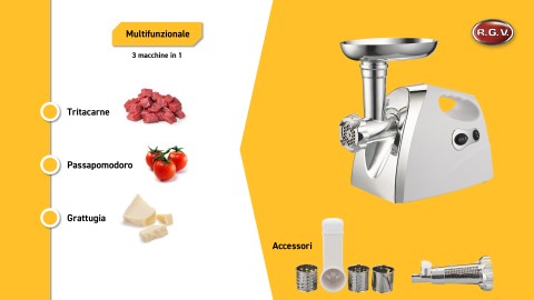 RGV New Duetto Plus tritacarne 550 W Bianco