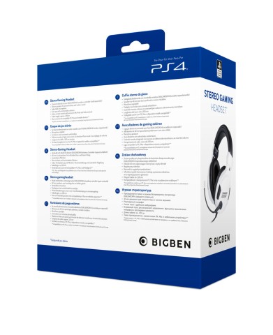 BIG BEN PS4OFHEADSETV3WHITE cuffia e auricolare Cablato A Padiglione Gaming Nero, Bianco