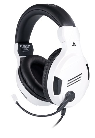 BIG BEN PS4OFHEADSETV3WHITE cuffia e auricolare Cablato A Padiglione Gaming Nero, Bianco