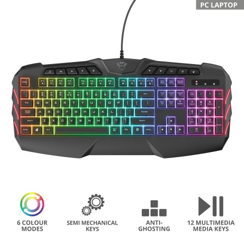 Trust GXT 881 ODYSS tastiera Gaming USB QWERTY Italiano Nero
