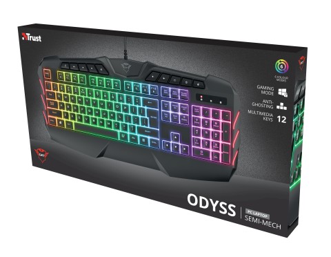 Trust GXT 881 ODYSS tastiera Gaming USB QWERTY Italiano Nero