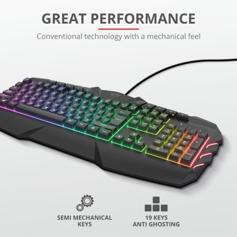 Trust GXT 881 ODYSS tastiera Gaming USB QWERTY Italiano Nero