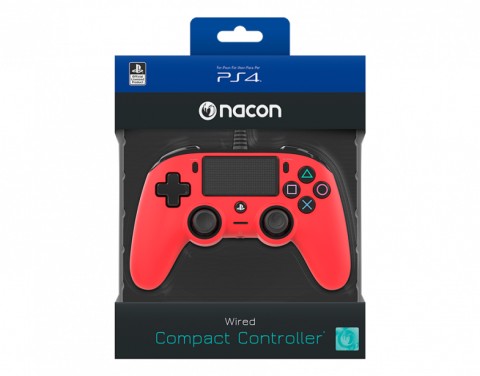 NACON PS4OFCPADRED periferica di gioco Rosso USB Gamepad Analogico/Digitale PC, PlayStation 4