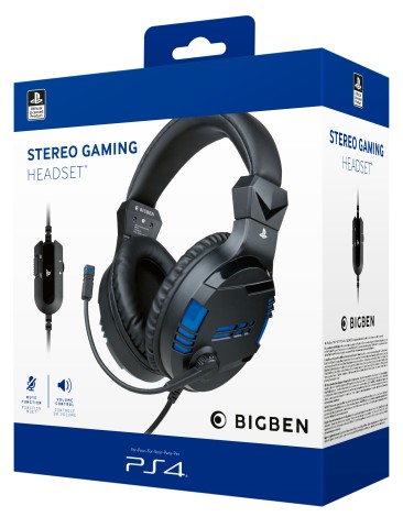 Bigben Interactive PS4OFHEADSETV3 cuffia e auricolare Cablato A Padiglione Gaming Nero, Blu