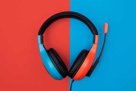 Bigben Connected SWITCHHEADSETV1R+B cuffia e auricolare Cablato A Padiglione Gaming Blu, Rosso