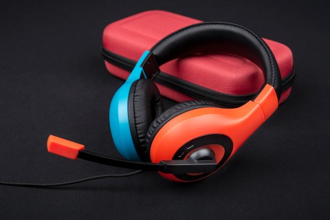 Bigben Connected SWITCHHEADSETV1R+B cuffia e auricolare Cablato A Padiglione Gaming Blu, Rosso