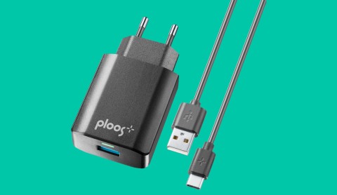 PLOOS - USB KIT ADAPTER 18W - USB-C Caricabatterie da rete 18W con cavo USB Type-C
