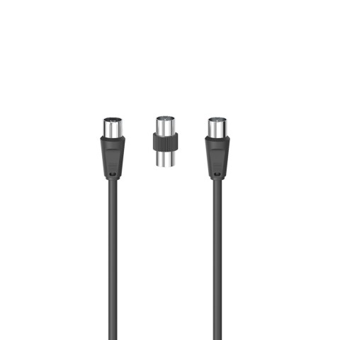 Hama Cavo antenna M/F con adattatore M/M, 1,5 metri, 75 dB, nero