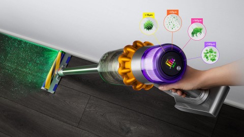 Dyson V15 Detect Absolute Aspirapolvere a bastone 2 in 1 Batteria Secco Senza sacchetto 660 W Nichel, Giallo
