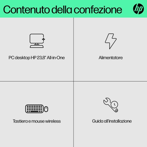 HP 23.8 inch All-in-One 24-cr0044nl PC Intel® Core™ i3 i3-1315U 60,5 cm (23.8") 1920 x 1080 Pixel PC All-in-one 8 GB DDR4-SDRAM 512 GB SSD Windows 11 Home Wi-Fi 6 (802.11ax) Bianco