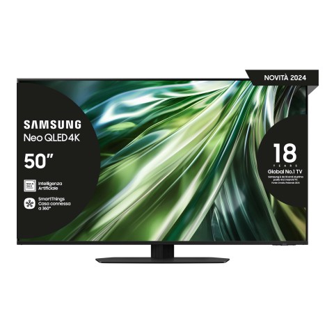 Samsung Smart TV 50” QE50QN90DATXZT Neo QLED 4K Mini LED Titan Black 2024, Processore NQ4 AI GEN2, Tecnologia Quantum Matrix, Neo Slim Design, Dolby Atmos