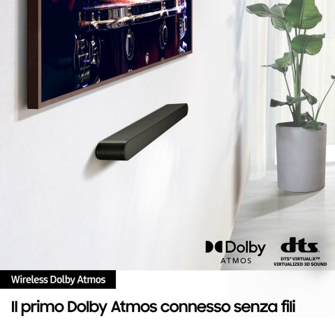 Samsung Soundbar HW-S60D/ZF Serie S, 7 Speaker, Wireless Dolby Atmos, Audio a 5.0 Canali, Q-Simphony, Black 2024