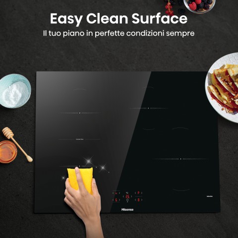 Hisense HI8421BSC piano cottura Nero Da incasso 80 cm Piano cottura a induzione 4 Fornello(i)