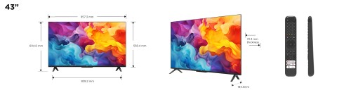 TCL P655 Serie P65 Smart TV Ultra HD 4K 43" 43P655, Dolby Audio, Controlli vocali, Google TV