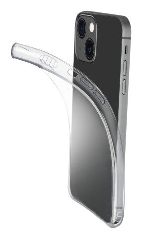 Cellularline Fine - iPhone 13 Cover in gomma morbida ultra sottile e trasparente