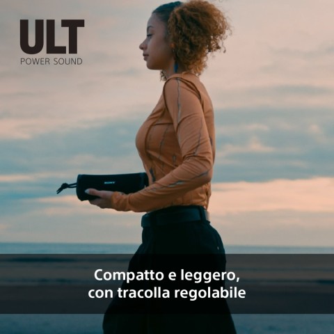 Sony ULT FIELD 1 - Speaker portatile wireless Bluetooth con ULT POWER SOUND, bassi potenti, IP67, impermeabile, antipolvere, antiurto, batteria da 12 ore, qualità chiamata chiara, anche da esterno, viaggio