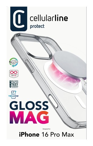 Cellularline Gloss Mag - iPhone 16 Pro Max Custodia compatibile con ecosistema Magsafe