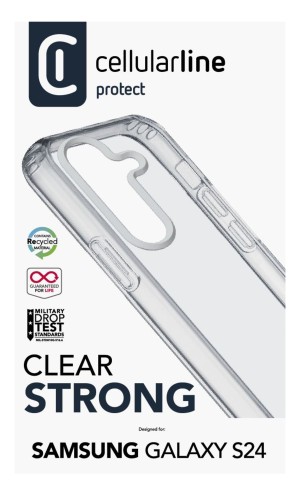 Cellularline Clear Strong - Galaxy S24 Custodia rigida con bordi in gomma