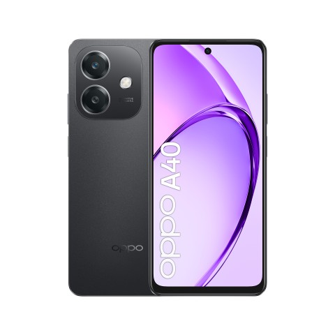 OPPO A40 Smartphone, Fotocamera AI 50MP, Selfie 5MP, Display 6.67” 90HZ LCD HD+, 5100mAh, RAM 4 Esp 8GB (+4GB Virtuali) +ROM 128GB, IP54, [Versione Italia], Sparkle Black