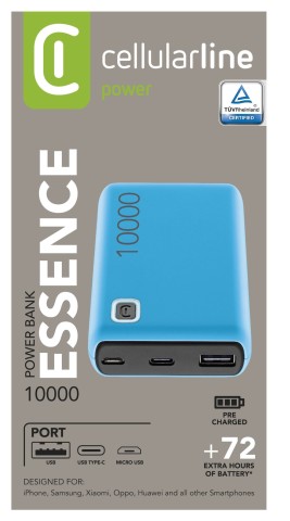 Cellularline Power Bank ESSENCE 10000 Caricabatterie portatile da 10000mAh