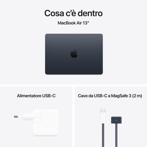 Apple MacBook Air 13'' M4 chip 10-core CPU 8-core GPU, 16GB, 256GB SSD - Mezzanotte