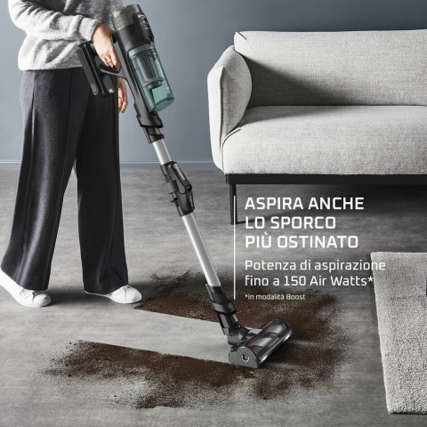 Rowenta RH9A32 Aspirapolvere a bastone 2 in 1 Batteria Secco Senza sacchetto Alluminio, Verde