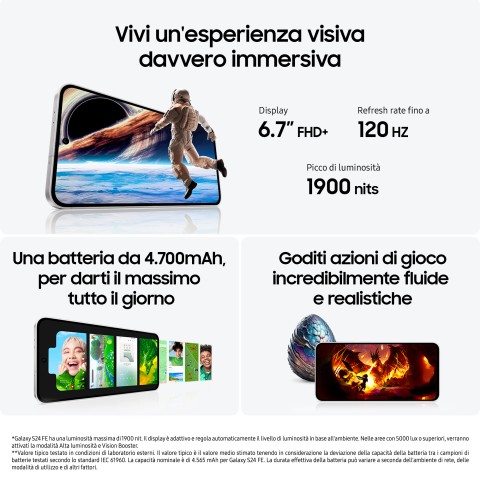 Samsung Galaxy S24 FE , Smartphone AI, 8GB RAM, 128GB, Graphite