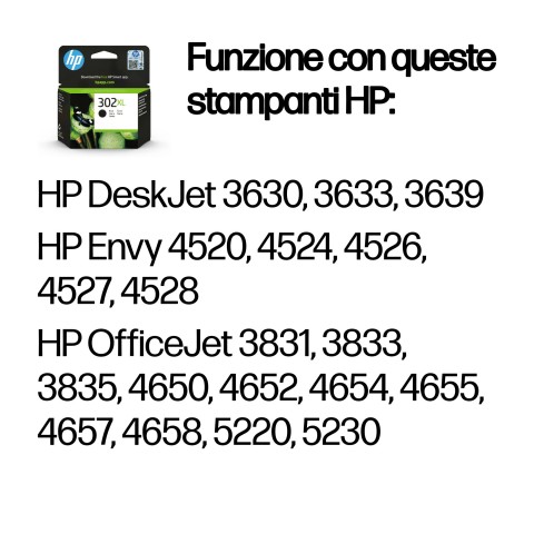 HP Cartuccia originale inchiostro nero ad alta capacità 302XL
