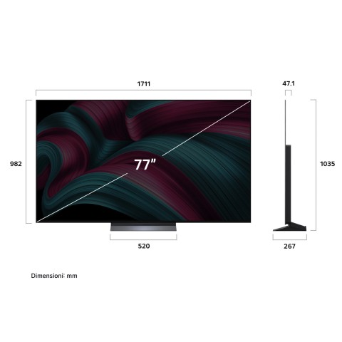 LG OLED evo AI OLED77C55LA TV Serie C5 77'' 4K, α9 Gen8, Brightness Booster, 40W, 4 HDMI, VRR 144Hz, Smart TV WebOS 25