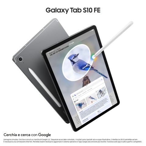 Samsung Galaxy Tab S10 FE, Android Tablet, Display 10.9" LCD, Wifi, RAM 8GB, 128GB, 8.000 mAh, S Pen, Android 15, IP68, Gray