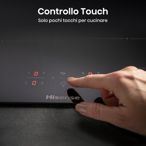 Hisense HI8421BSC piano cottura Nero Da incasso 80 cm Piano cottura a induzione 4 Fornello(i)
