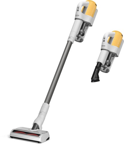Miele Duoflex HX1 Aspirapolvere a bastone 2 in 1 Batteria Secco Filtro igienico Senza sacchetto Bianco, Giallo 2,5 Ah