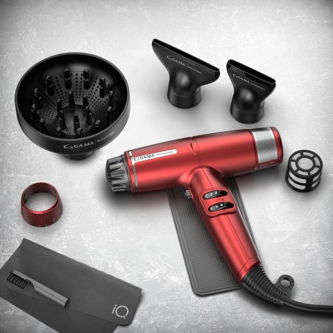 GA.MA Phon iQ Lite: leggero 316 grammi, ultracompatto, 1500 W, Tecnologia agli Ioni e Ossigeno Attivo, Motore Brushless a lunga durata, Effetto Anti Crespo, Sei combinazioni di temperatura e velocità, Pulsante Aria Fredda, Silenzioso, Accessori esclusivi