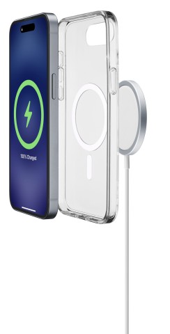 Cellularline Clear Mag - iPhone 16E Custodia rigida con bordi in gomma compatibile con ecosistema MagSafe
